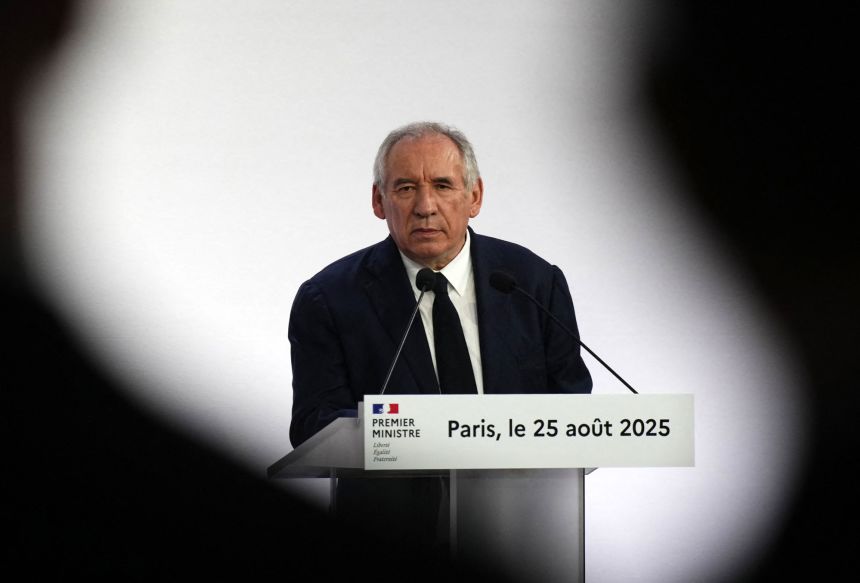 France's Prime Minister Francois Bayrou speaks during a press conference in Paris, on August 25.